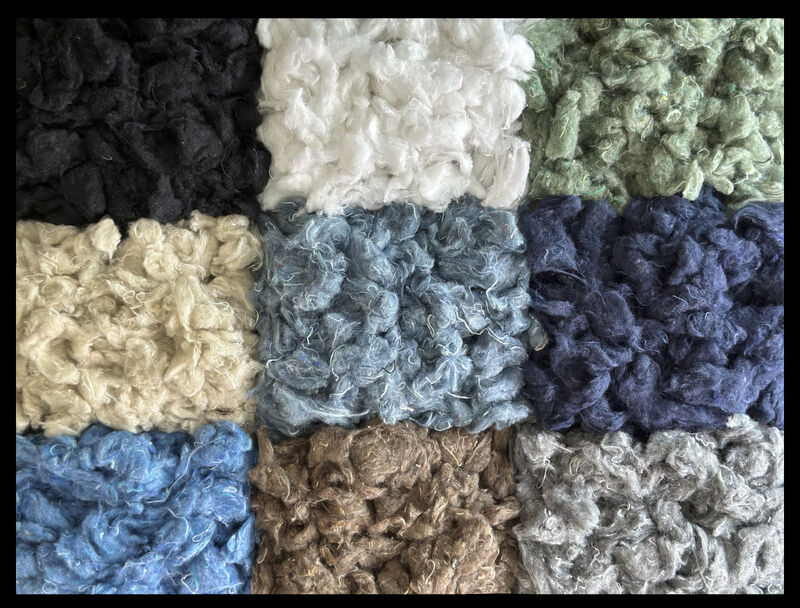 Colores de fibra textil con algodón 100% posconsumo